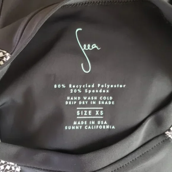 SOLD Seea Womens Top XS Doheny Rash Guard Black Colorblock Raglan Sleeve NEW - Picture 10 of 13